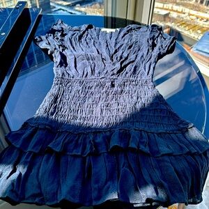 Ruched shirt-sleeve mini dress